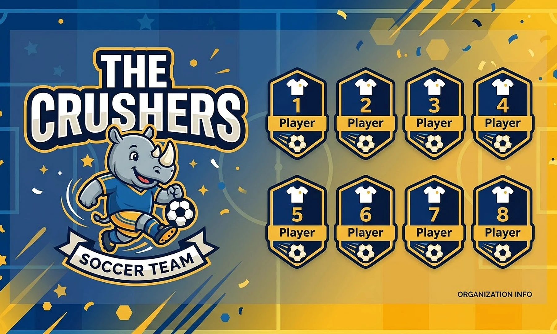 The Crushers soccer team banner created with AI