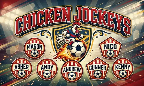 Chicken Jockeys Soccer AI image template