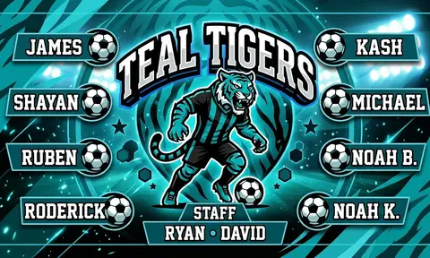 Teal Tigers Soccer AI image template