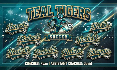 Teal Tigers Soccer AI image template