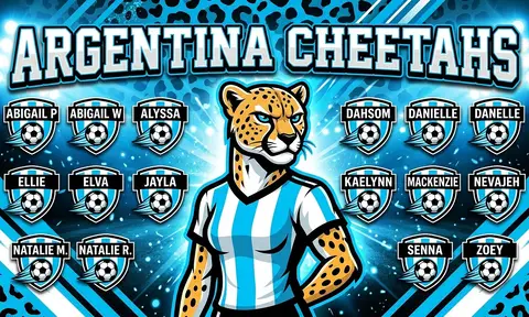 Argentina Cheetahs Soccer AI image template