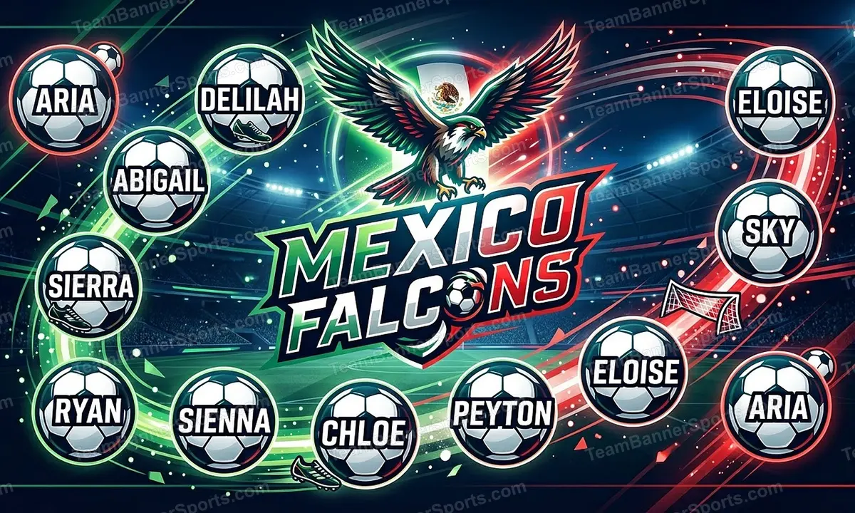 Mexico Falcons soccer team banner created with AI
