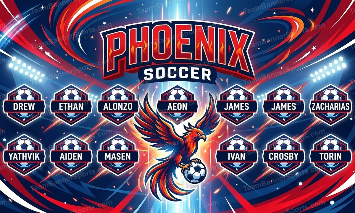 Phoenix soccer team banner created with AI