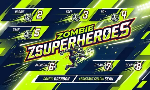 Zombie Superheroes Soccer AI image template