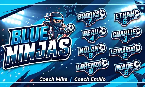Blue Ninjas Soccer AI image template