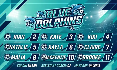 Blue Dolphins Soccer AI image template