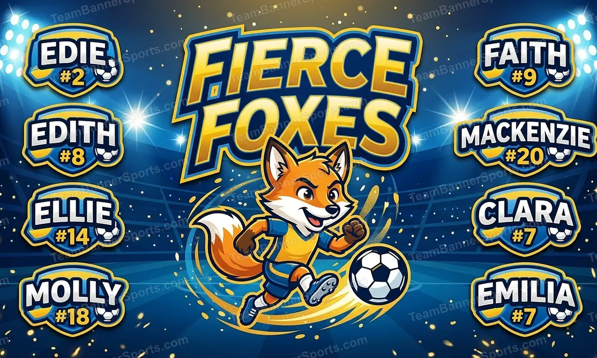 Fierce Foxes soccer team banner created with AI