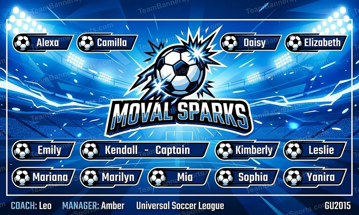 Moval Sparks soccer team banner created with AI