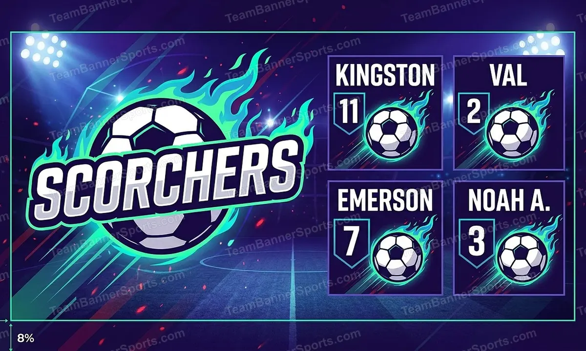 Scorchers soccer team banner created with AI