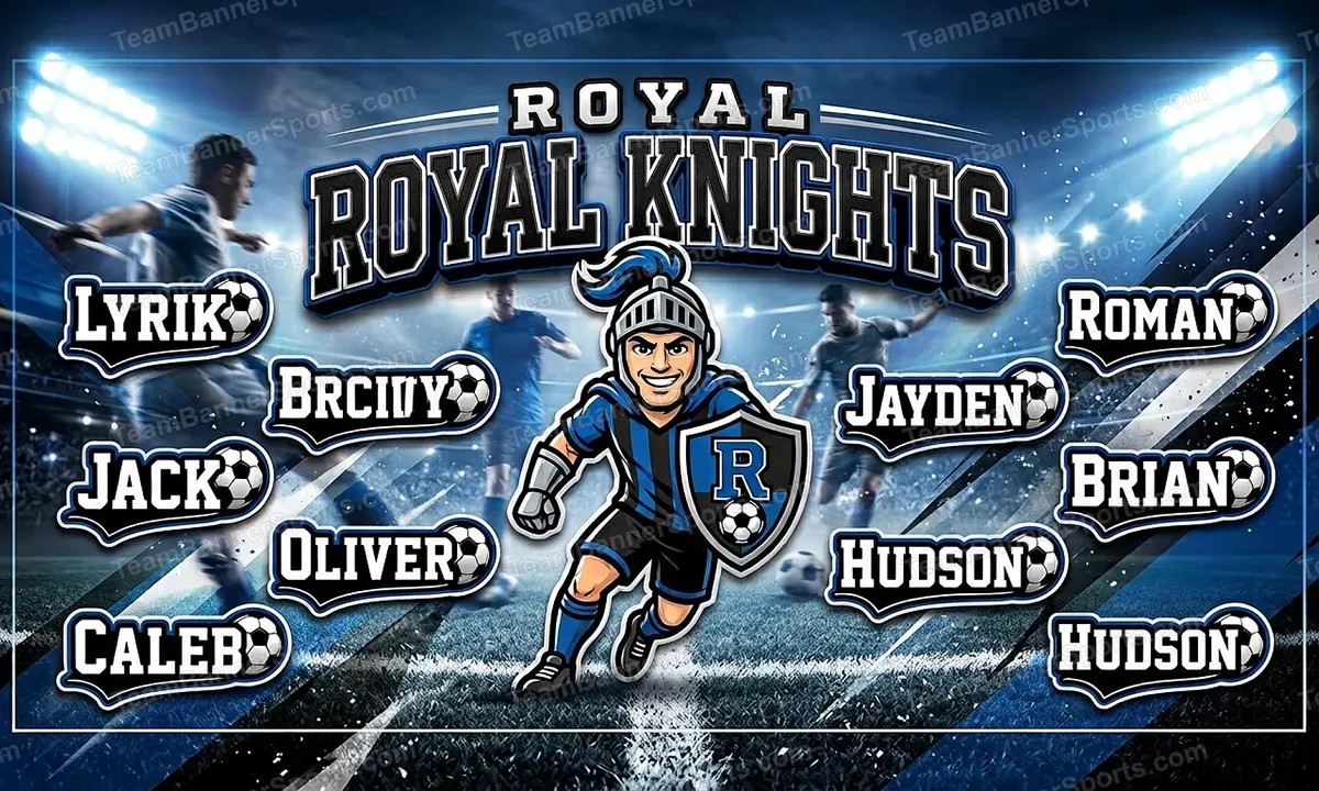 Royal Knights soccer team banner created with AI
