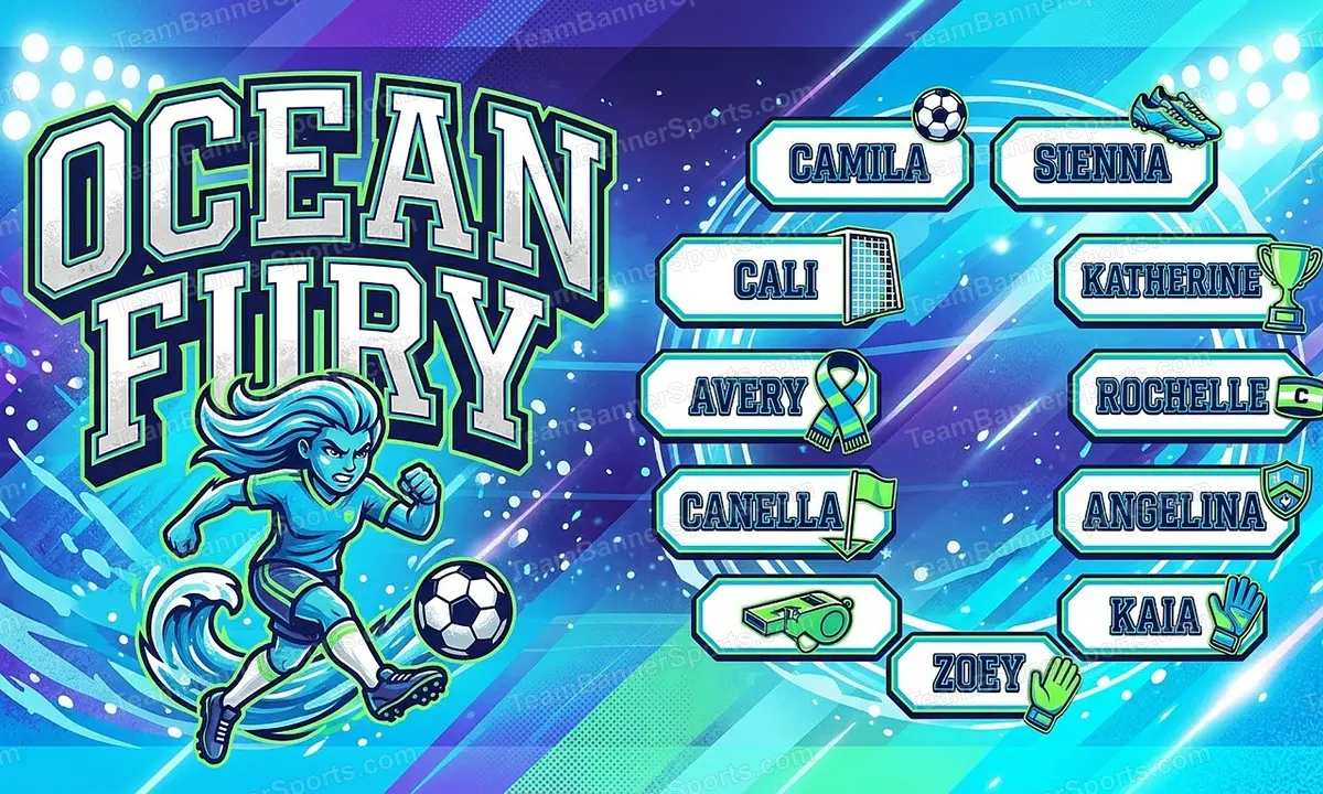 Ocean Fury soccer team banner created with AI