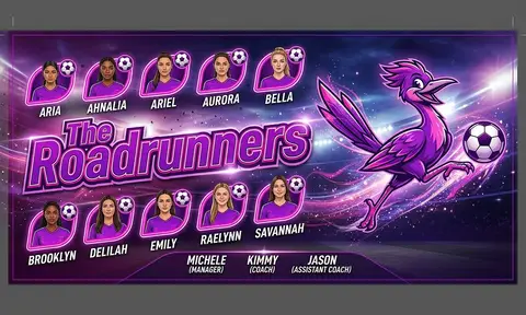 The Roadrunners Soccer AI image template