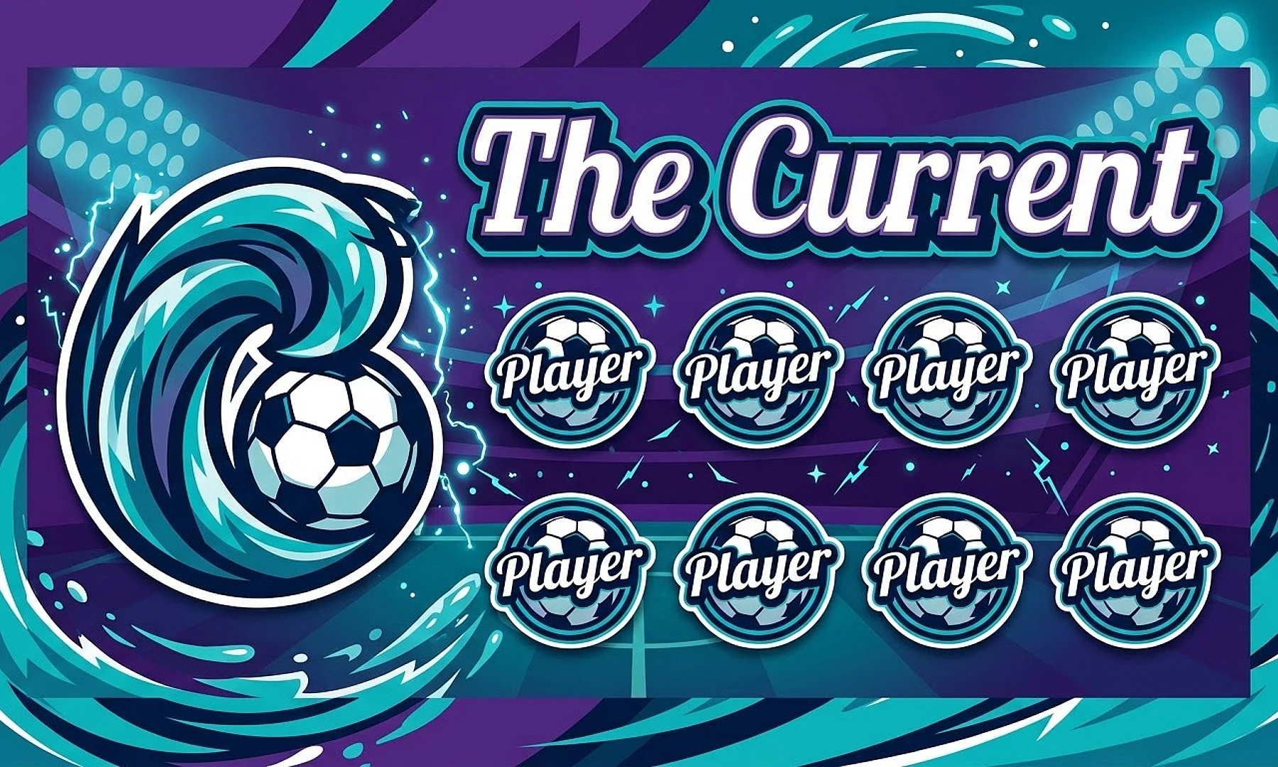 The Current soccer team banner created with AI