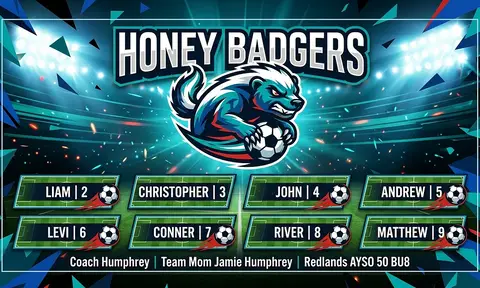Honey Badgers Soccer AI image template