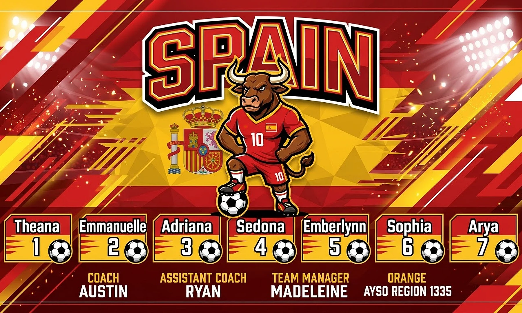 Spain soccer team banner created with AI