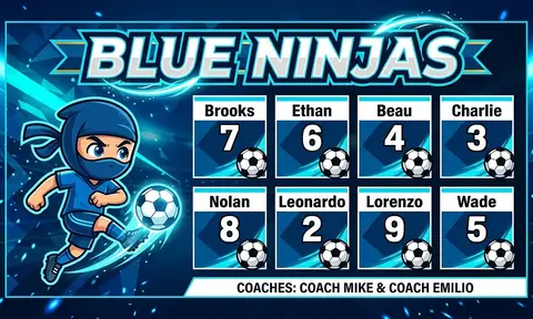 Blue Ninjas Soccer AI image template