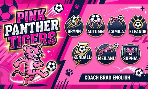 Pink Panther Tigers Soccer AI image template