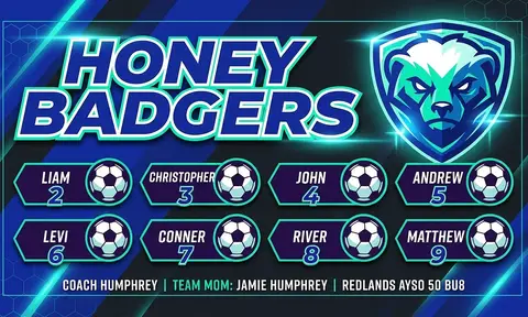 Honey Badgers Soccer AI image template