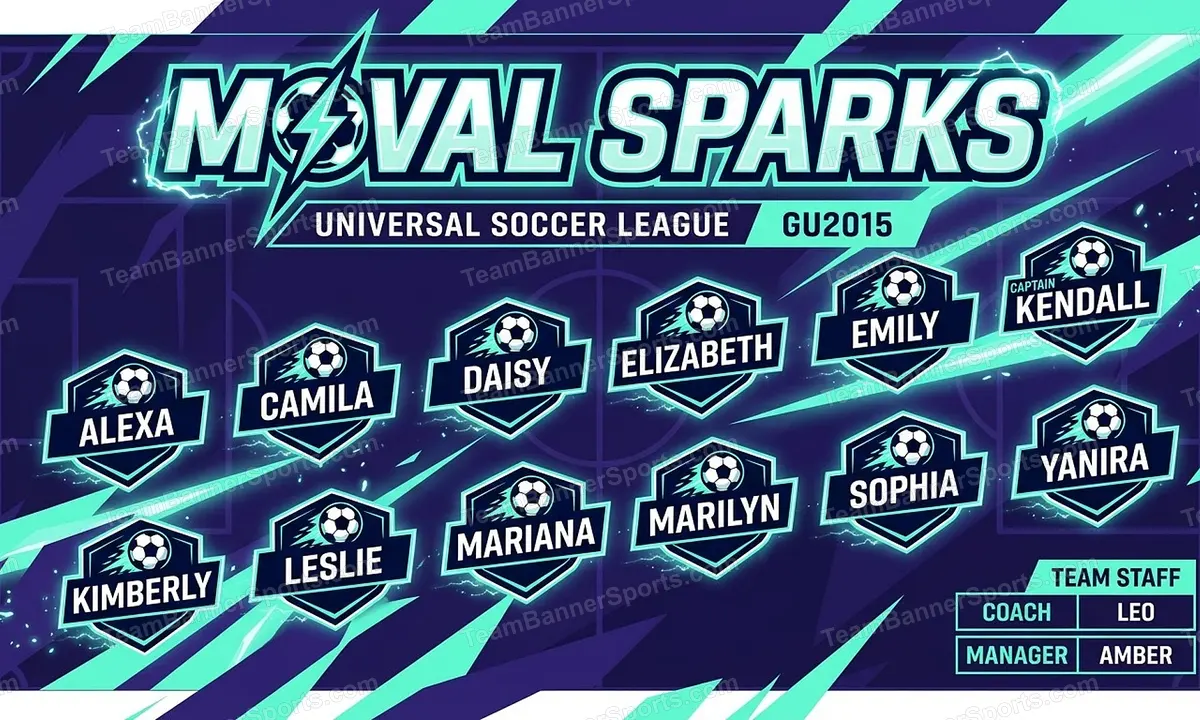 Moval Sparks soccer team banner created with AI
