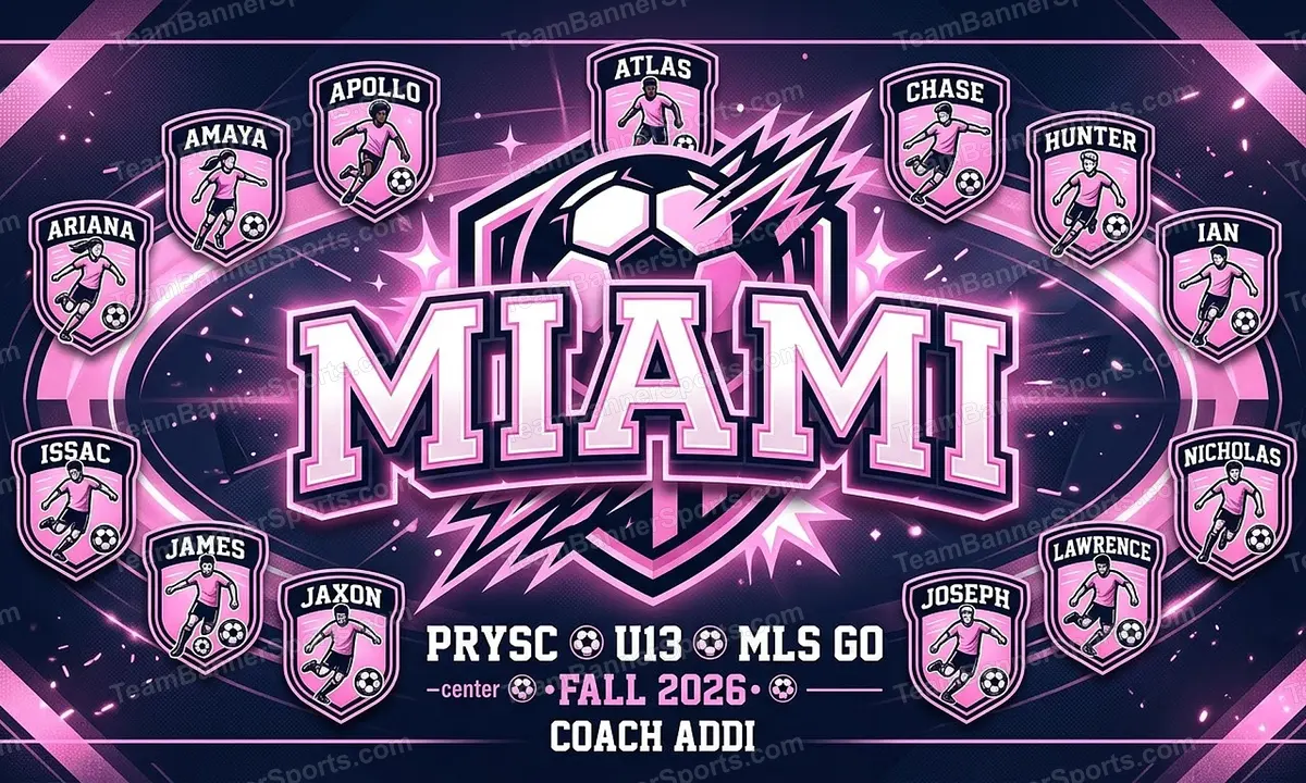 Miami soccer team banner created with AI