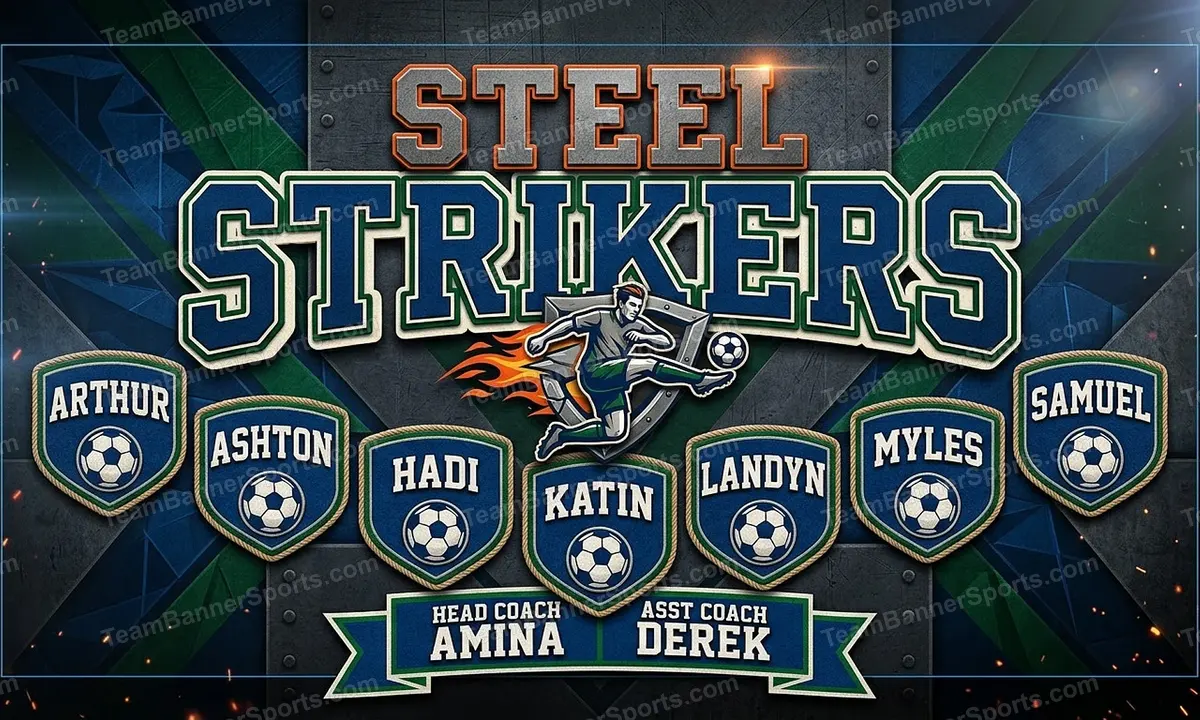 Steel Strikers soccer team banner created with AI