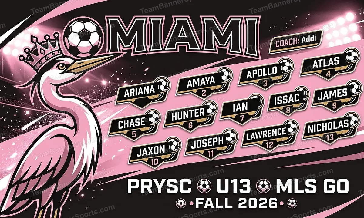 Miami soccer team banner created with AI