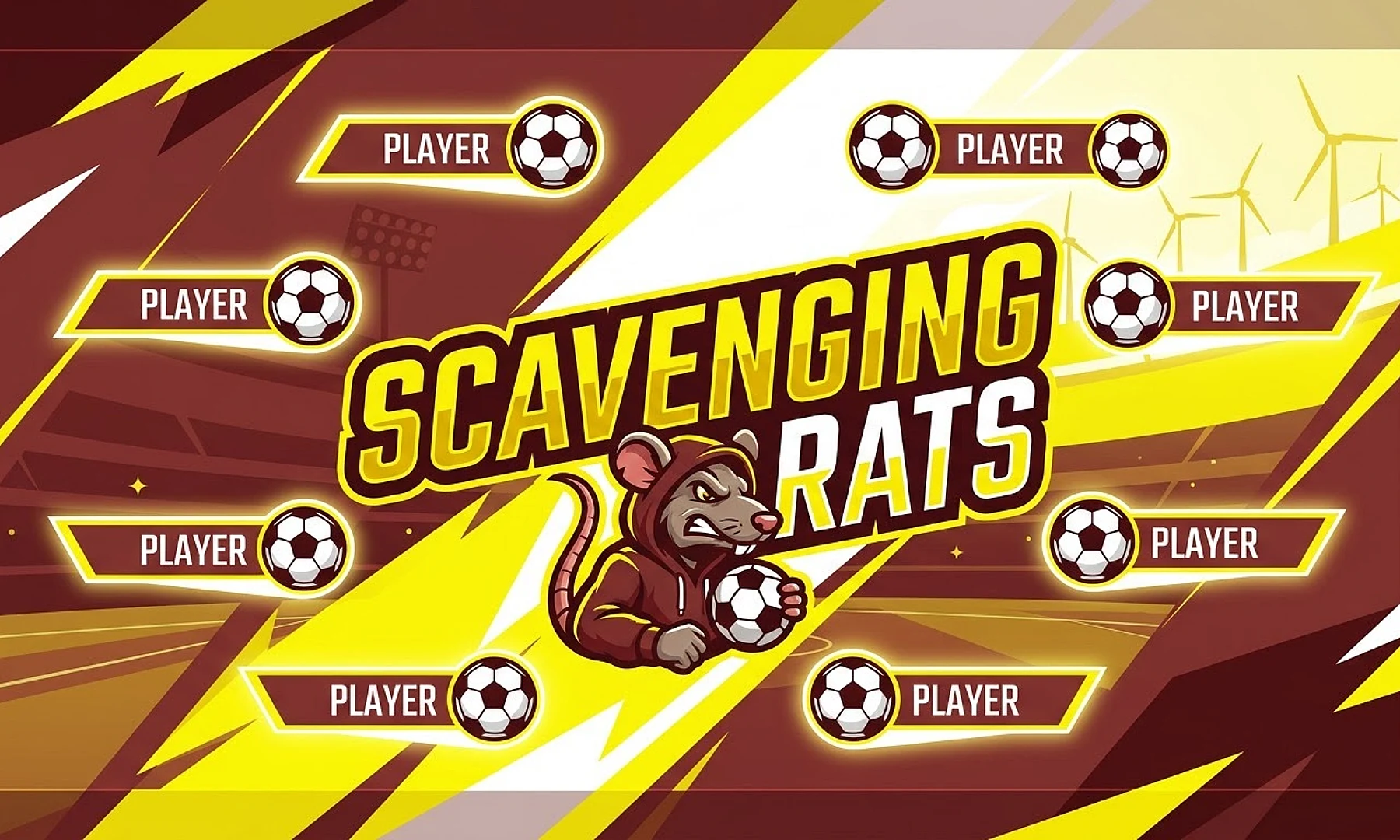 Scavenging Rats soccer team banner created with AI