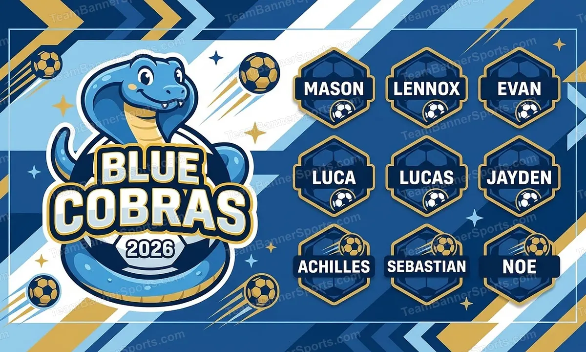 Blue Cobras soccer team banner created with AI