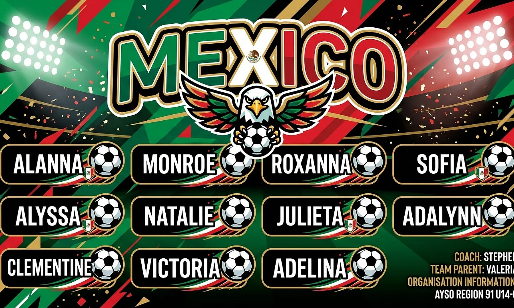 Mexico soccer team banner created with AI