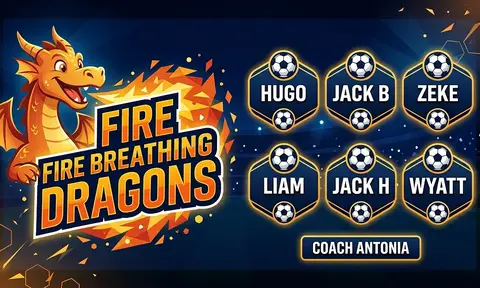 Fire breathing dragons Soccer AI image template