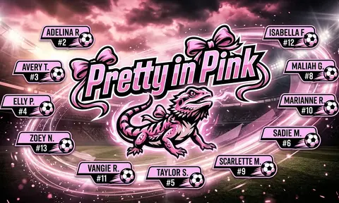 Pretty in Pink Soccer AI image template