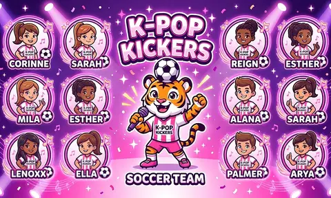 K-Pop Kickers Soccer AI image template