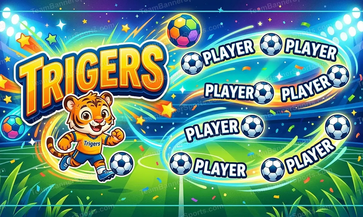 Trigers soccer team banner created with AI