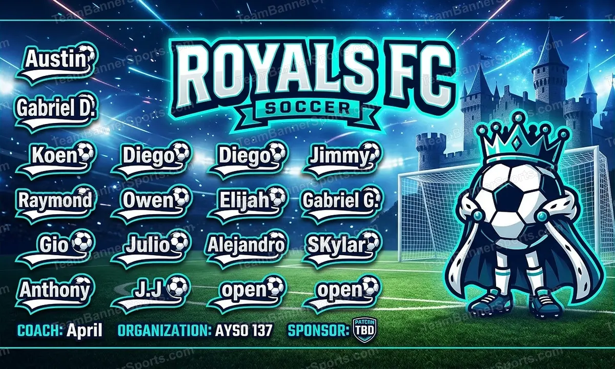 Royals FC soccer team banner created with AI