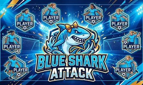 Blue Shark Attack Soccer AI image template