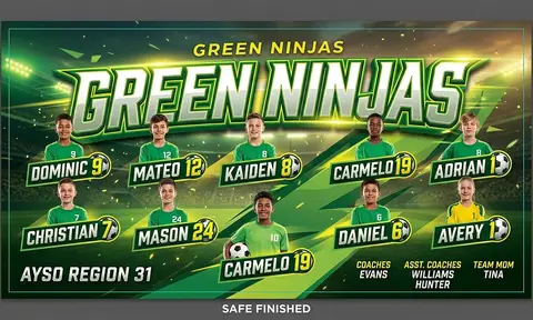 Green Ninjas Soccer AI image template