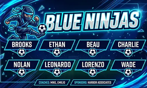 Blue Ninjas Soccer AI image template