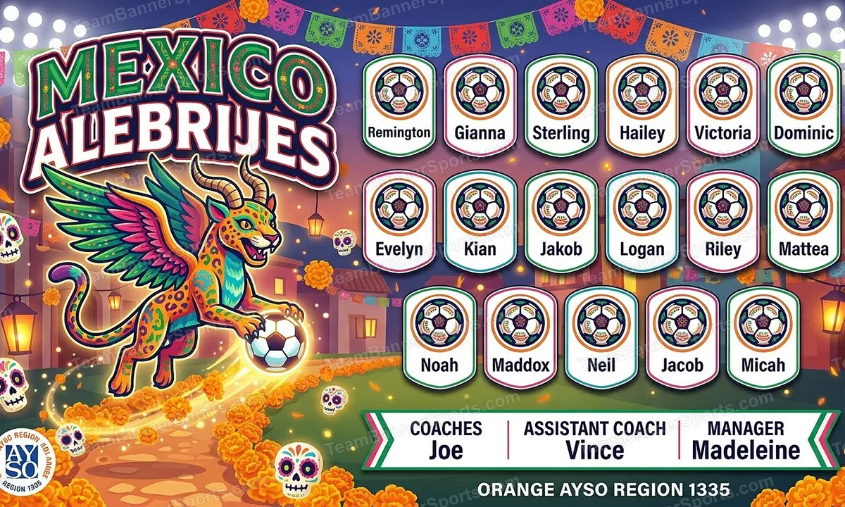 Mexico Alebrijes soccer team banner created with AI