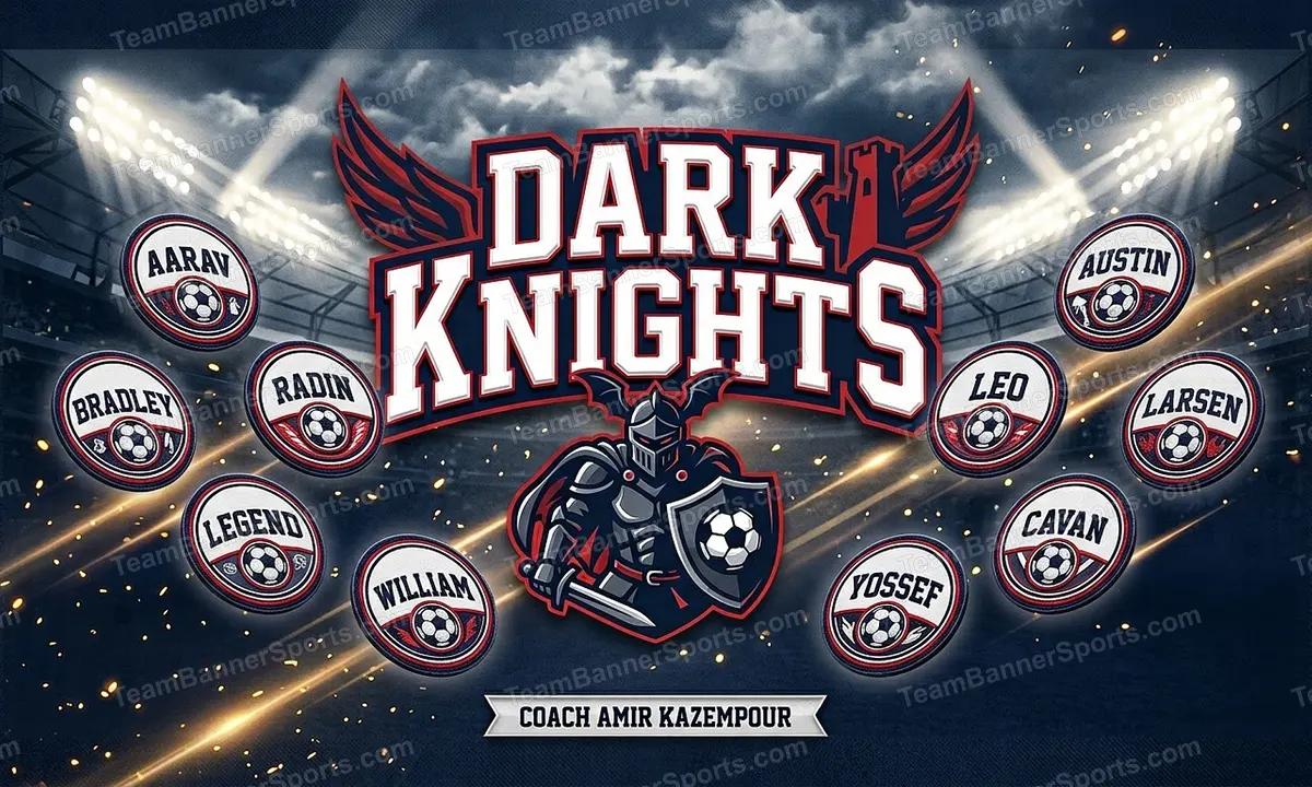 Dark Knights soccer team banner created with AI