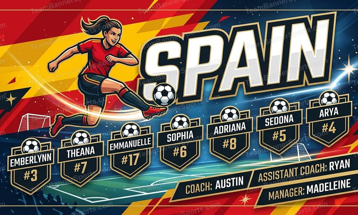 Spain soccer team banner created with AI