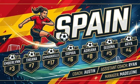 Spain Soccer AI image template