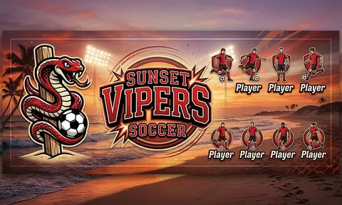 Sunset Vipers Soccer AI image template
