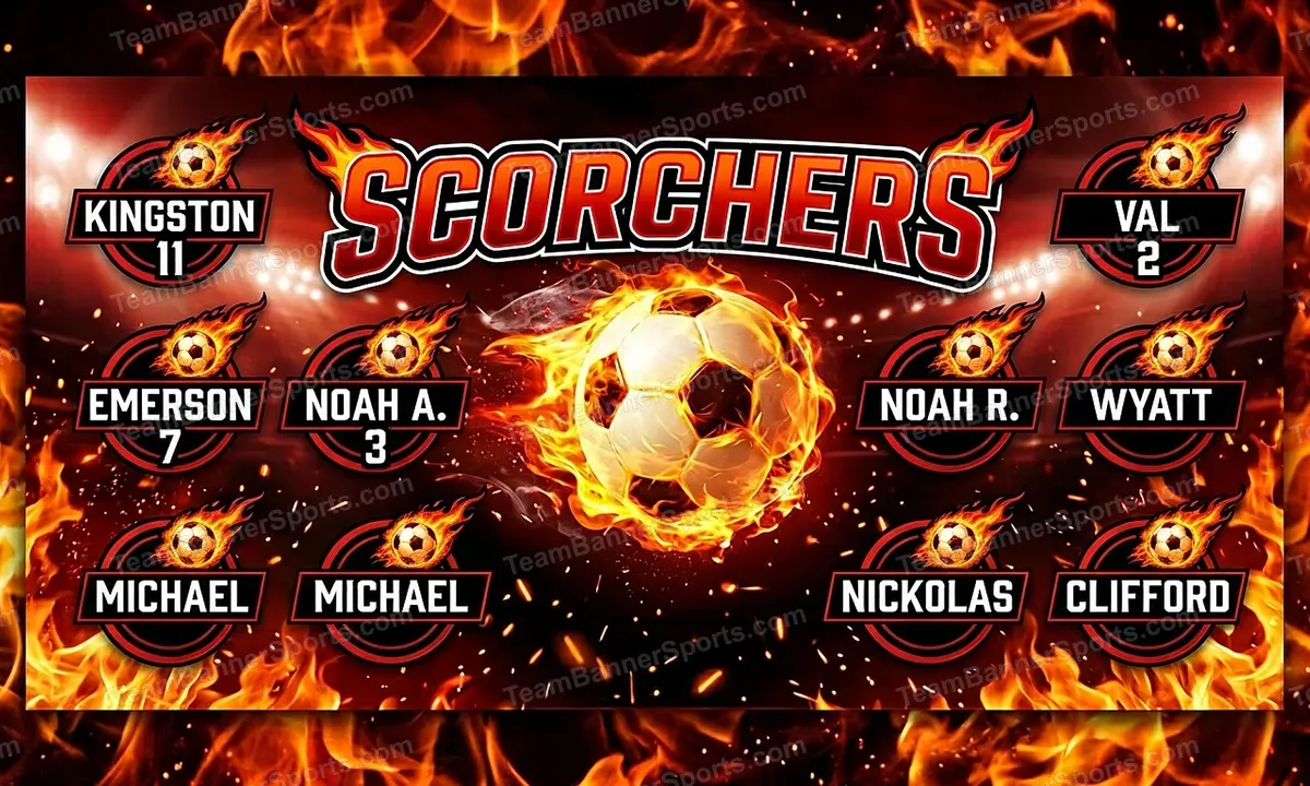 Scorchers soccer team banner created with AI
