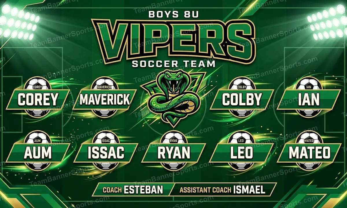 Vipers soccer team banner created with AI