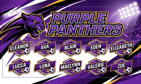 Purple Panthers Soccer AI image template