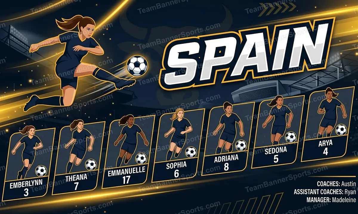 Spain soccer team banner created with AI