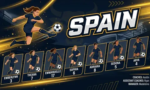 Spain Soccer AI image template