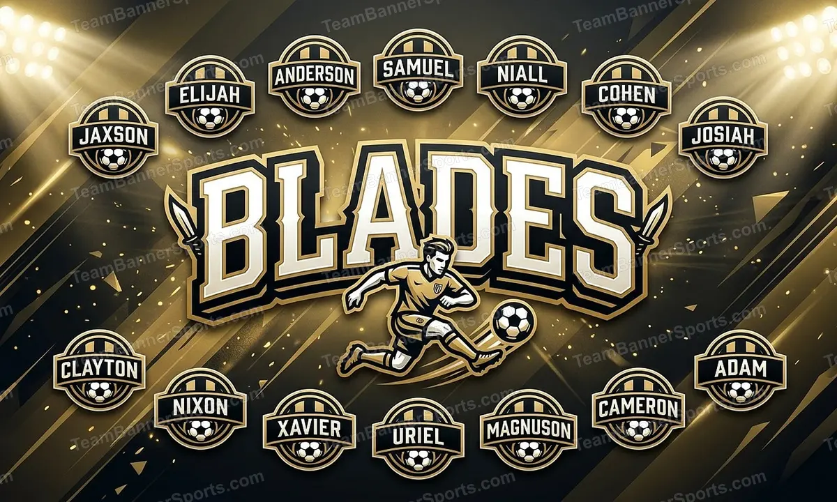 Blades soccer team banner created with AI