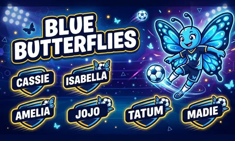 Blue butterflies Soccer AI image template