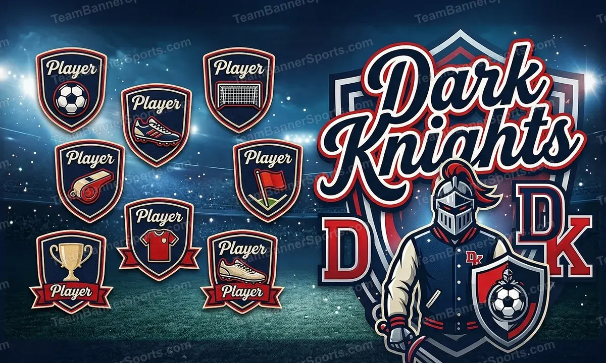 Dark Knights soccer team banner created with AI